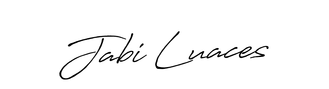 Use a signature maker to create a handwritten signature online. With this signature software, you can design (Antro_Vectra_Bolder) your own signature for name Jabi Luaces. Jabi Luaces signature style 7 images and pictures png