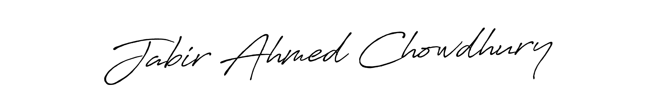 Make a beautiful signature design for name Jabir Ahmed Chowdhury. With this signature (Antro_Vectra_Bolder) style, you can create a handwritten signature for free. Jabir Ahmed Chowdhury signature style 7 images and pictures png