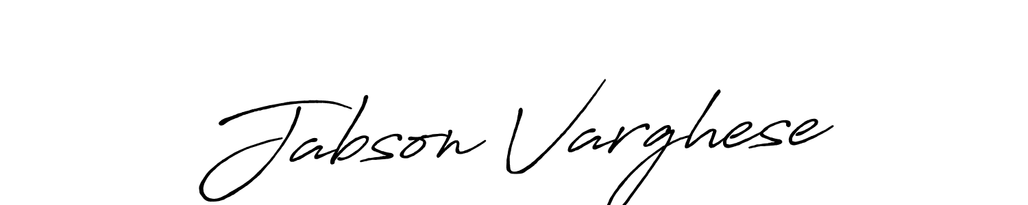 How to make Jabson Varghese name signature. Use Antro_Vectra_Bolder style for creating short signs online. This is the latest handwritten sign. Jabson Varghese signature style 7 images and pictures png