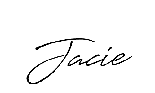 How to make Jacie signature? Antro_Vectra_Bolder is a professional autograph style. Create handwritten signature for Jacie name. Jacie signature style 7 images and pictures png
