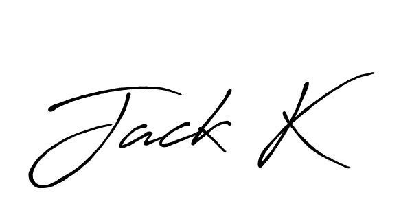 Create a beautiful signature design for name Jack K. With this signature (Antro_Vectra_Bolder) fonts, you can make a handwritten signature for free. Jack K signature style 7 images and pictures png