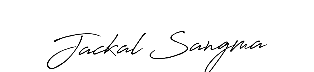 Make a beautiful signature design for name Jackal Sangma. With this signature (Antro_Vectra_Bolder) style, you can create a handwritten signature for free. Jackal Sangma signature style 7 images and pictures png