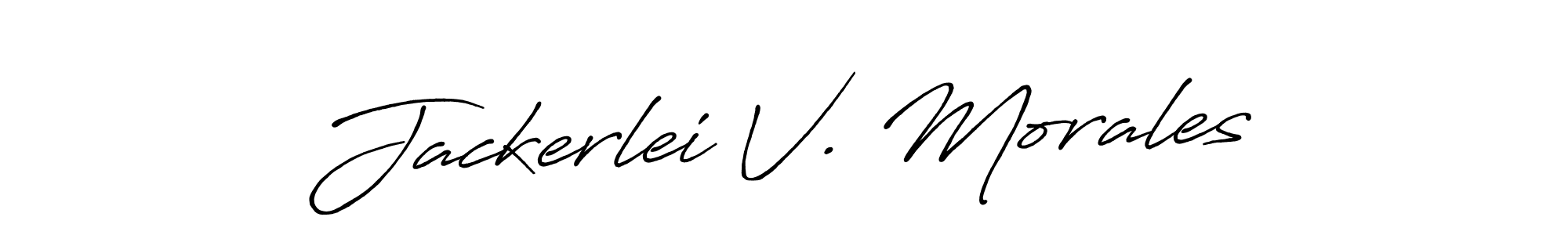 Design your own signature with our free online signature maker. With this signature software, you can create a handwritten (Antro_Vectra_Bolder) signature for name Jackerlei V. Morales. Jackerlei V. Morales signature style 7 images and pictures png
