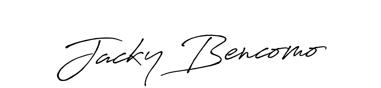 You should practise on your own different ways (Antro_Vectra_Bolder) to write your name (Jacky Bencomo) in signature. don't let someone else do it for you. Jacky Bencomo signature style 7 images and pictures png