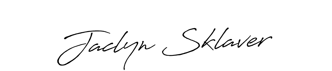 Jaclyn Sklaver stylish signature style. Best Handwritten Sign (Antro_Vectra_Bolder) for my name. Handwritten Signature Collection Ideas for my name Jaclyn Sklaver. Jaclyn Sklaver signature style 7 images and pictures png