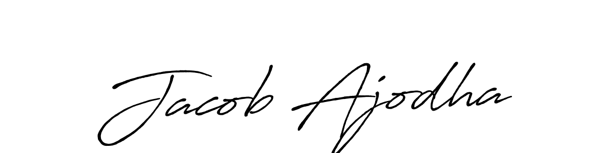 How to make Jacob Ajodha name signature. Use Antro_Vectra_Bolder style for creating short signs online. This is the latest handwritten sign. Jacob Ajodha signature style 7 images and pictures png