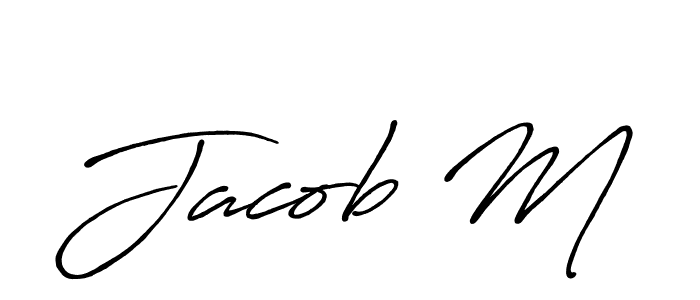 The best way (Antro_Vectra_Bolder) to make a short signature is to pick only two or three words in your name. The name Jacob M include a total of six letters. For converting this name. Jacob M signature style 7 images and pictures png