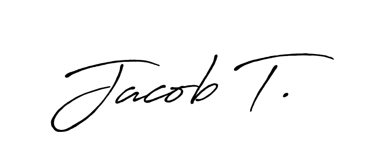 The best way (Antro_Vectra_Bolder) to make a short signature is to pick only two or three words in your name. The name Jacob T. include a total of six letters. For converting this name. Jacob T. signature style 7 images and pictures png