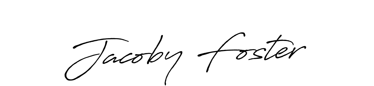 Create a beautiful signature design for name Jacoby Foster. With this signature (Antro_Vectra_Bolder) fonts, you can make a handwritten signature for free. Jacoby Foster signature style 7 images and pictures png