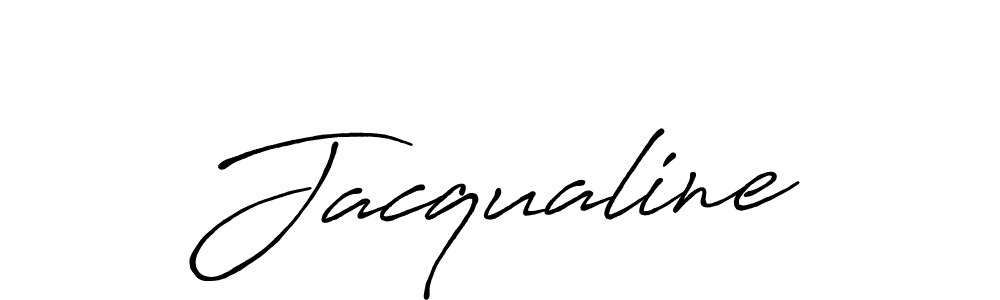 Make a beautiful signature design for name Jacqualine. With this signature (Antro_Vectra_Bolder) style, you can create a handwritten signature for free. Jacqualine signature style 7 images and pictures png