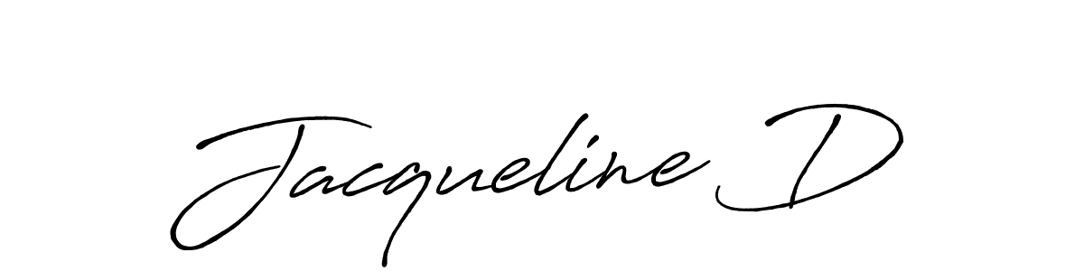 Create a beautiful signature design for name Jacqueline D. With this signature (Antro_Vectra_Bolder) fonts, you can make a handwritten signature for free. Jacqueline D signature style 7 images and pictures png