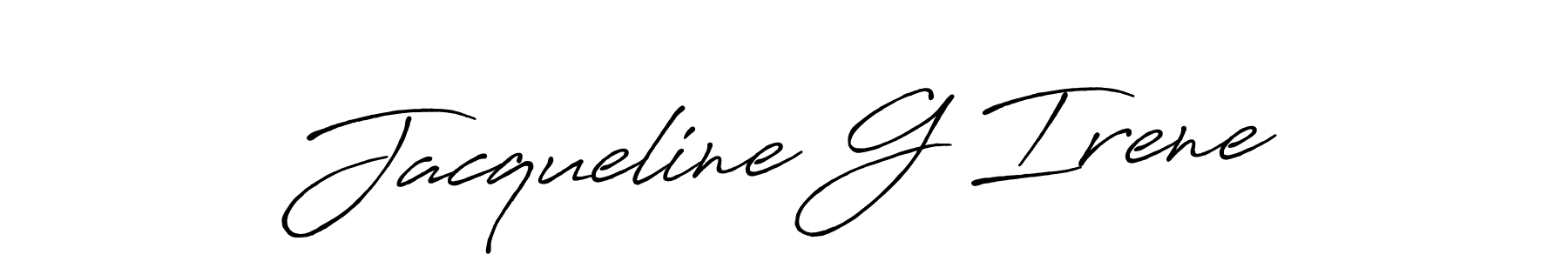 Jacqueline G Irene stylish signature style. Best Handwritten Sign (Antro_Vectra_Bolder) for my name. Handwritten Signature Collection Ideas for my name Jacqueline G Irene. Jacqueline G Irene signature style 7 images and pictures png