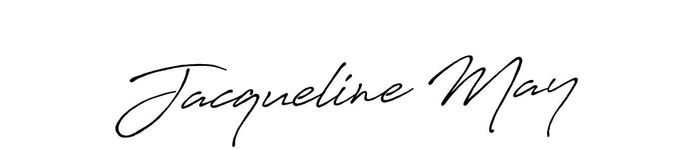 How to make Jacqueline May name signature. Use Antro_Vectra_Bolder style for creating short signs online. This is the latest handwritten sign. Jacqueline May signature style 7 images and pictures png