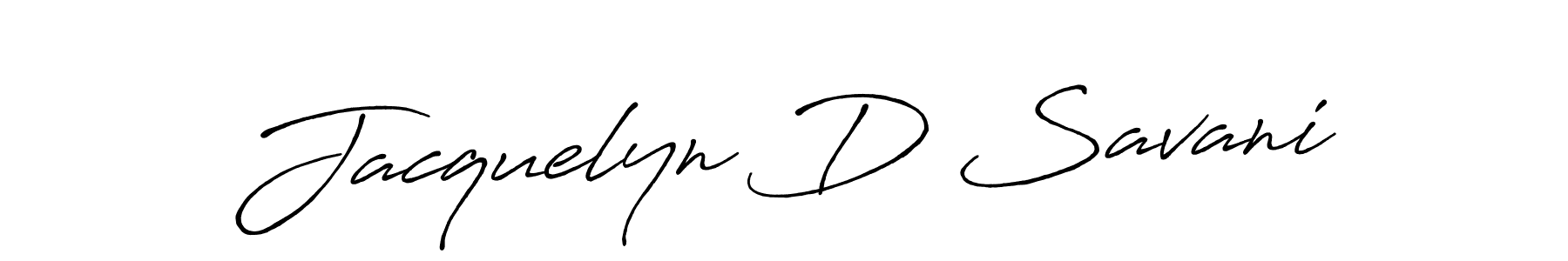 Create a beautiful signature design for name Jacquelyn D Savani. With this signature (Antro_Vectra_Bolder) fonts, you can make a handwritten signature for free. Jacquelyn D Savani signature style 7 images and pictures png