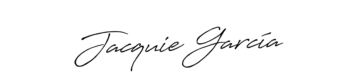 How to make Jacquie García name signature. Use Antro_Vectra_Bolder style for creating short signs online. This is the latest handwritten sign. Jacquie García signature style 7 images and pictures png