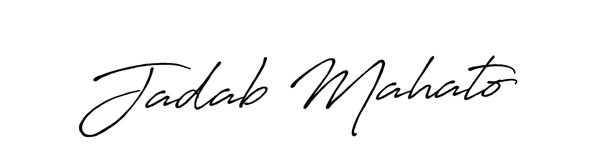 How to make Jadab Mahato name signature. Use Antro_Vectra_Bolder style for creating short signs online. This is the latest handwritten sign. Jadab Mahato signature style 7 images and pictures png