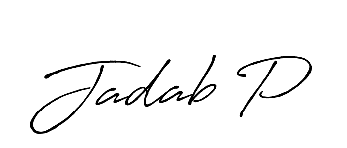 Create a beautiful signature design for name Jadab P. With this signature (Antro_Vectra_Bolder) fonts, you can make a handwritten signature for free. Jadab P signature style 7 images and pictures png