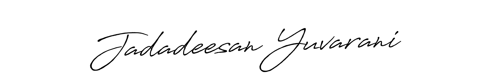The best way (Antro_Vectra_Bolder) to make a short signature is to pick only two or three words in your name. The name Jadadeesan Yuvarani include a total of six letters. For converting this name. Jadadeesan Yuvarani signature style 7 images and pictures png