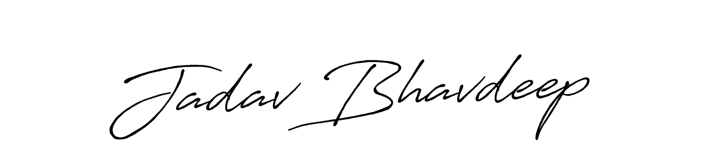 How to make Jadav Bhavdeep name signature. Use Antro_Vectra_Bolder style for creating short signs online. This is the latest handwritten sign. Jadav Bhavdeep signature style 7 images and pictures png