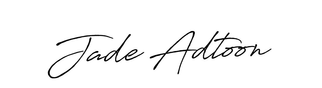 How to make Jade Adtoon name signature. Use Antro_Vectra_Bolder style for creating short signs online. This is the latest handwritten sign. Jade Adtoon signature style 7 images and pictures png