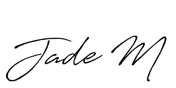 Make a beautiful signature design for name Jade M. With this signature (Antro_Vectra_Bolder) style, you can create a handwritten signature for free. Jade M signature style 7 images and pictures png