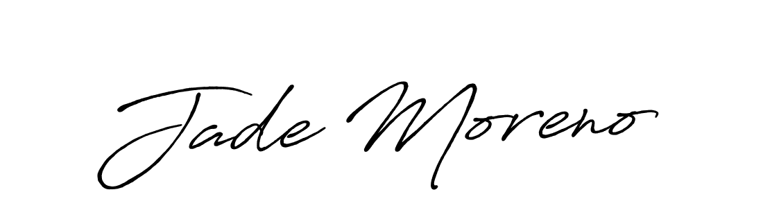 You should practise on your own different ways (Antro_Vectra_Bolder) to write your name (Jade Moreno) in signature. don't let someone else do it for you. Jade Moreno signature style 7 images and pictures png