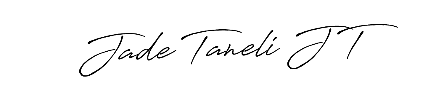 Create a beautiful signature design for name Jade Taneli J T. With this signature (Antro_Vectra_Bolder) fonts, you can make a handwritten signature for free. Jade Taneli J T signature style 7 images and pictures png