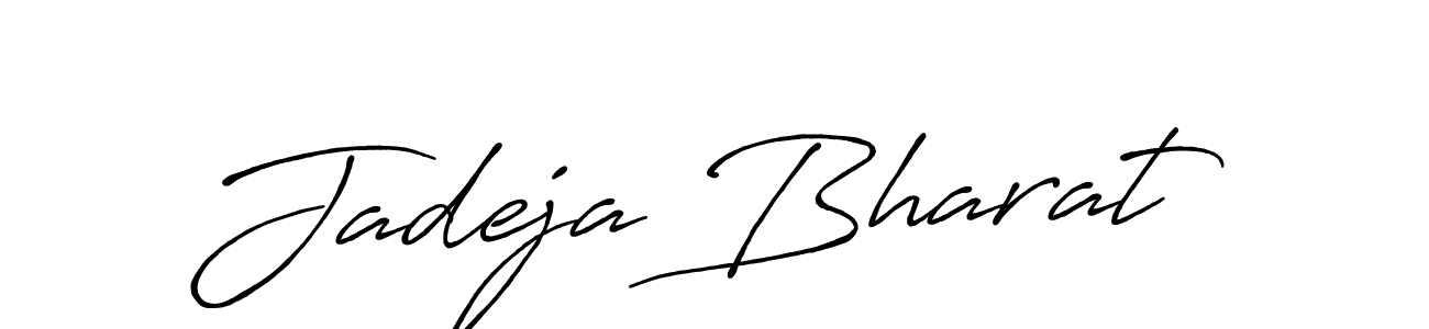 How to make Jadeja Bharat name signature. Use Antro_Vectra_Bolder style for creating short signs online. This is the latest handwritten sign. Jadeja Bharat signature style 7 images and pictures png