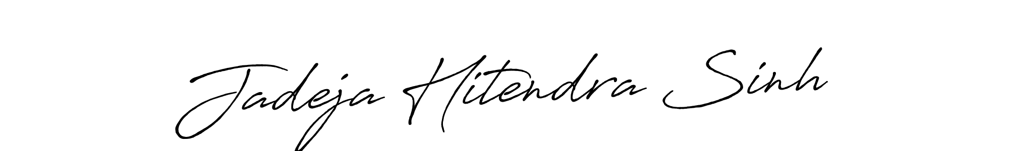 How to make Jadeja Hitendra Sinh name signature. Use Antro_Vectra_Bolder style for creating short signs online. This is the latest handwritten sign. Jadeja Hitendra Sinh signature style 7 images and pictures png