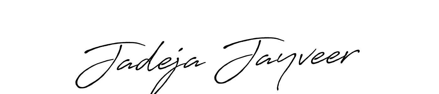 Jadeja Jayveer stylish signature style. Best Handwritten Sign (Antro_Vectra_Bolder) for my name. Handwritten Signature Collection Ideas for my name Jadeja Jayveer. Jadeja Jayveer signature style 7 images and pictures png