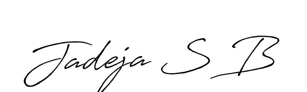 Create a beautiful signature design for name Jadeja S B. With this signature (Antro_Vectra_Bolder) fonts, you can make a handwritten signature for free. Jadeja S B signature style 7 images and pictures png