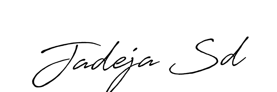 if you are searching for the best signature style for your name Jadeja Sd. so please give up your signature search. here we have designed multiple signature styles  using Antro_Vectra_Bolder. Jadeja Sd signature style 7 images and pictures png