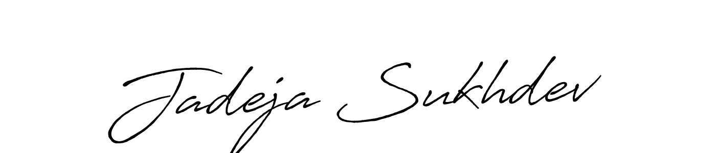 Also we have Jadeja Sukhdev name is the best signature style. Create professional handwritten signature collection using Antro_Vectra_Bolder autograph style. Jadeja Sukhdev signature style 7 images and pictures png