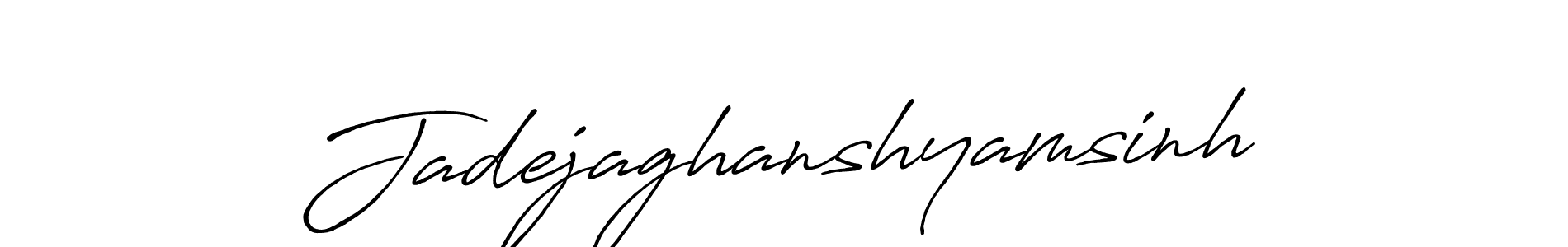 Create a beautiful signature design for name Jadejaghanshyamsinh. With this signature (Antro_Vectra_Bolder) fonts, you can make a handwritten signature for free. Jadejaghanshyamsinh signature style 7 images and pictures png