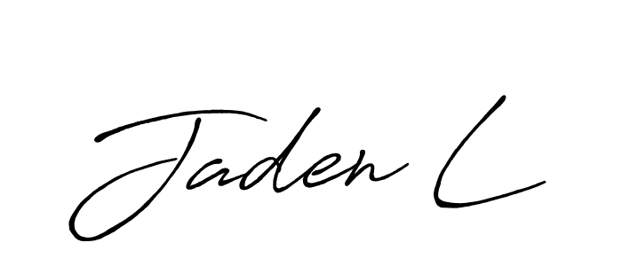 How to make Jaden L name signature. Use Antro_Vectra_Bolder style for creating short signs online. This is the latest handwritten sign. Jaden L signature style 7 images and pictures png