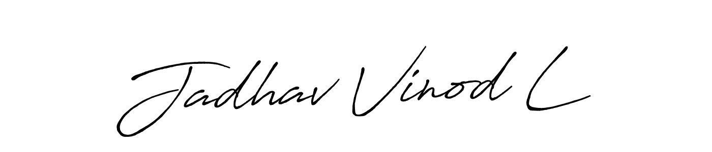 Create a beautiful signature design for name Jadhav Vinod L. With this signature (Antro_Vectra_Bolder) fonts, you can make a handwritten signature for free. Jadhav Vinod L signature style 7 images and pictures png