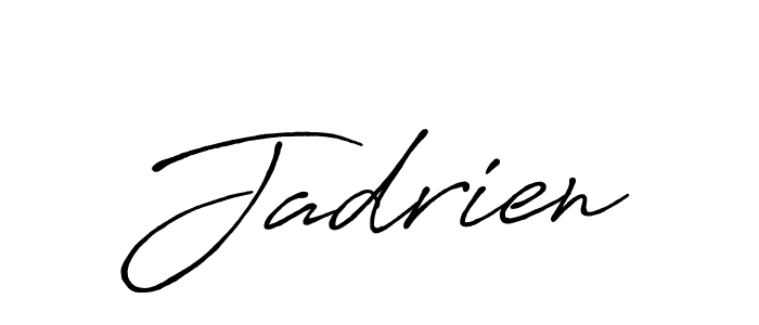 Use a signature maker to create a handwritten signature online. With this signature software, you can design (Antro_Vectra_Bolder) your own signature for name Jadrien. Jadrien signature style 7 images and pictures png