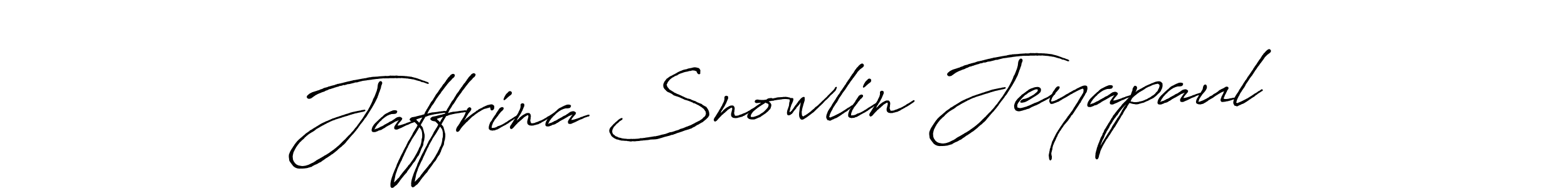 Make a beautiful signature design for name Jaffrina Snowlin Jeyapaul. With this signature (Antro_Vectra_Bolder) style, you can create a handwritten signature for free. Jaffrina Snowlin Jeyapaul signature style 7 images and pictures png