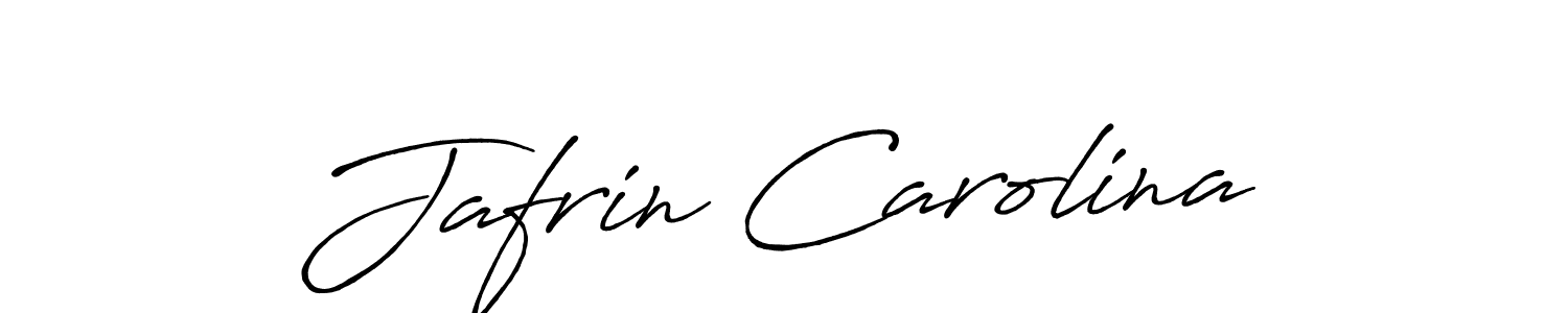 It looks lik you need a new signature style for name Jafrin Carolina. Design unique handwritten (Antro_Vectra_Bolder) signature with our free signature maker in just a few clicks. Jafrin Carolina signature style 7 images and pictures png