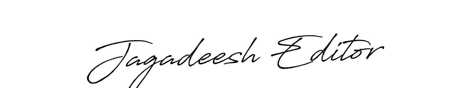How to make Jagadeesh Editor name signature. Use Antro_Vectra_Bolder style for creating short signs online. This is the latest handwritten sign. Jagadeesh Editor signature style 7 images and pictures png