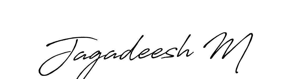 Also we have Jagadeesh M name is the best signature style. Create professional handwritten signature collection using Antro_Vectra_Bolder autograph style. Jagadeesh M signature style 7 images and pictures png
