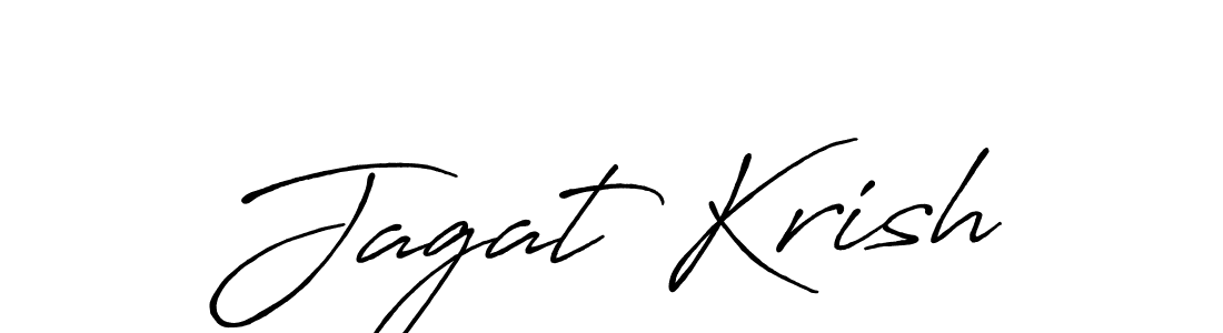 Make a beautiful signature design for name Jagat Krish. With this signature (Antro_Vectra_Bolder) style, you can create a handwritten signature for free. Jagat Krish signature style 7 images and pictures png