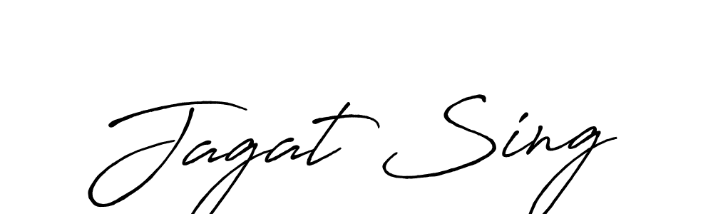 Make a beautiful signature design for name Jagat Sing. With this signature (Antro_Vectra_Bolder) style, you can create a handwritten signature for free. Jagat Sing signature style 7 images and pictures png