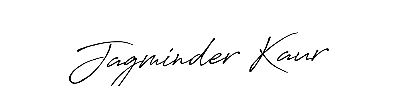 Make a beautiful signature design for name Jagminder Kaur. With this signature (Antro_Vectra_Bolder) style, you can create a handwritten signature for free. Jagminder Kaur signature style 7 images and pictures png