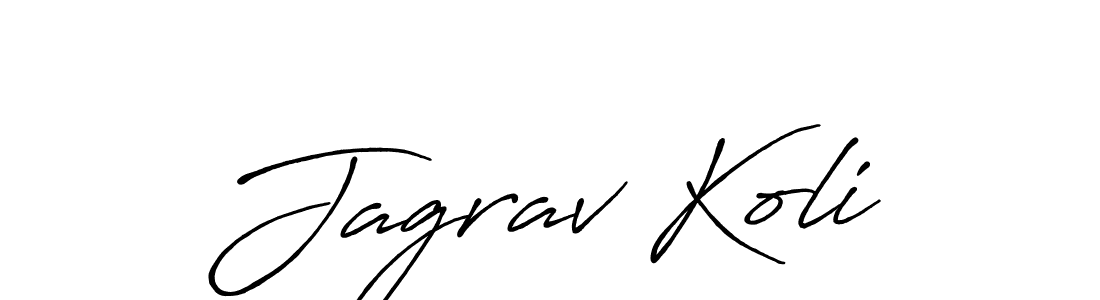 Create a beautiful signature design for name Jagrav Koli. With this signature (Antro_Vectra_Bolder) fonts, you can make a handwritten signature for free. Jagrav Koli signature style 7 images and pictures png