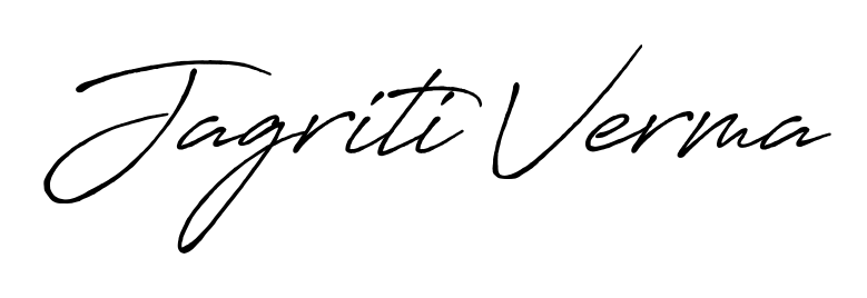 Transform the name Jagriti Verma into a signature masterpiece using Antro_Vectra_Bolder font. Ideal for photographers, artists, and creators looking for watermarks. Jagriti Verma signature style 7 images and pictures png