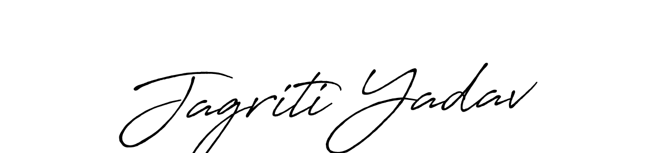 How to make Jagriti Yadav name signature. Use Antro_Vectra_Bolder style for creating short signs online. This is the latest handwritten sign. Jagriti Yadav signature style 7 images and pictures png