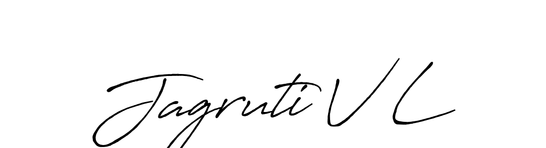 Make a beautiful signature design for name Jagruti V L. With this signature (Antro_Vectra_Bolder) style, you can create a handwritten signature for free. Jagruti V L signature style 7 images and pictures png