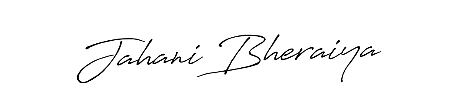 How to make Jahani Bheraiya name signature. Use Antro_Vectra_Bolder style for creating short signs online. This is the latest handwritten sign. Jahani Bheraiya signature style 7 images and pictures png