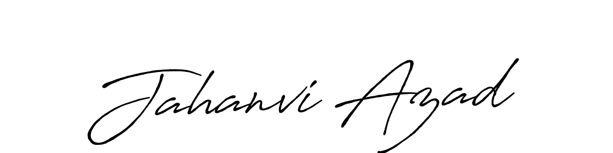 How to make Jahanvi Azad name signature. Use Antro_Vectra_Bolder style for creating short signs online. This is the latest handwritten sign. Jahanvi Azad signature style 7 images and pictures png